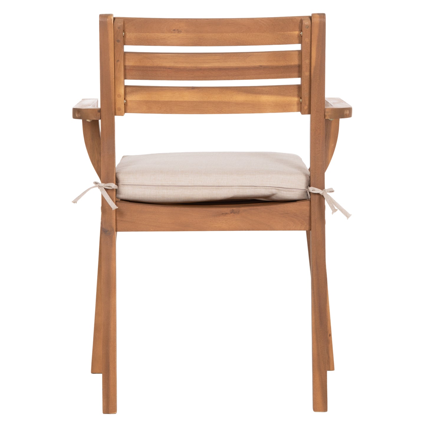 Outdoor Dining Chair Stacker Hm6543 Acacia Wood In Natural--cushion In Light Grey 61x59x84.5hcm