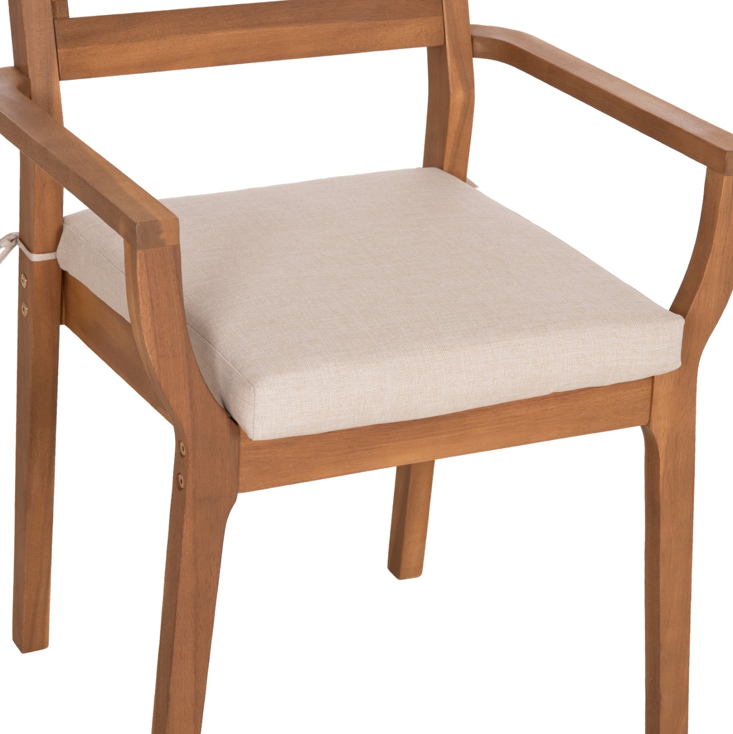 Outdoor Dining Chair Stacker Hm6543 Acacia Wood In Natural--cushion In Light Grey 61x59x84.5hcm
