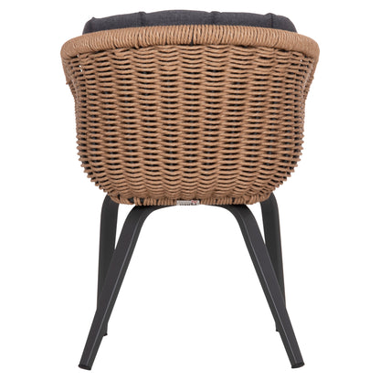 Dining Chair Victus Hm6559.01 Aluminum & Olefin In Grey--twist Wicker 60x62x76hcm.