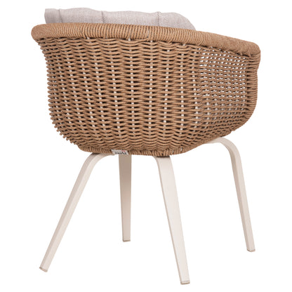 Dining Chair Victus Hm6559.02 Aluminum & Olefin In Beige--twist Wicker 60x62x76hcm.