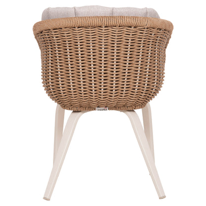 Dining Chair Victus Hm6559.02 Aluminum & Olefin In Beige--twist Wicker 60x62x76hcm.