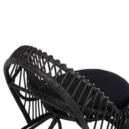 Armchair Entropy Hm9840.03 Natural Polished Rattan With Cushion-black 80x97x85hcm.