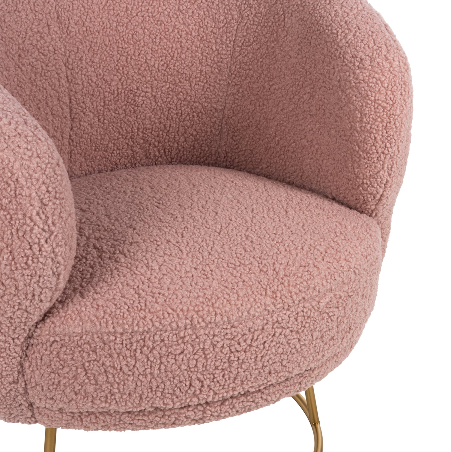 Armchair Arien Hm8403.22 Boucle Fabric In Dusty Pink-gold Metal Base 78x75x84hcm.