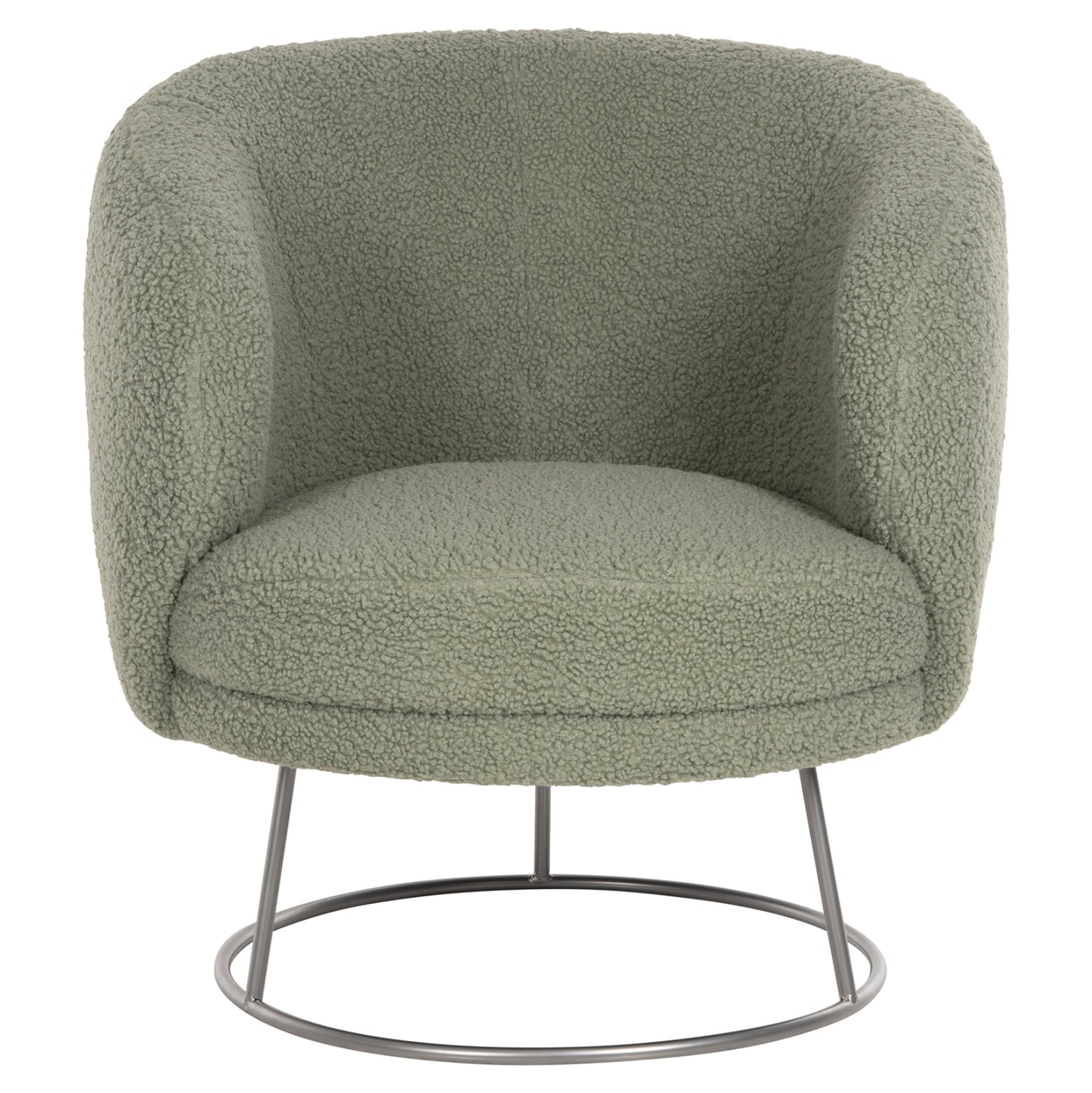Armchair Arien Hm8403.27 Boucle Fabric In Pistachio Green-silver Metal Base 78x75x84hcm.
