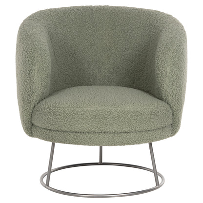Armchair Arien Hm8403.27 Boucle Fabric In Pistachio Green-silver Metal Base 78x75x84hcm.