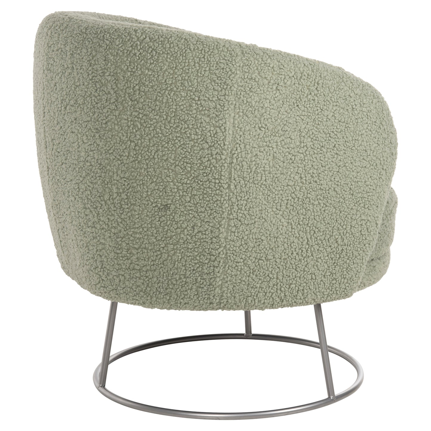 Armchair Arien Hm8403.27 Boucle Fabric In Pistachio Green-silver Metal Base 78x75x84hcm.