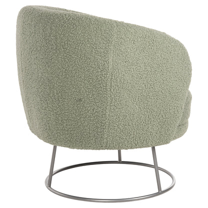 Armchair Arien Hm8403.27 Boucle Fabric In Pistachio Green-silver Metal Base 78x75x84hcm.