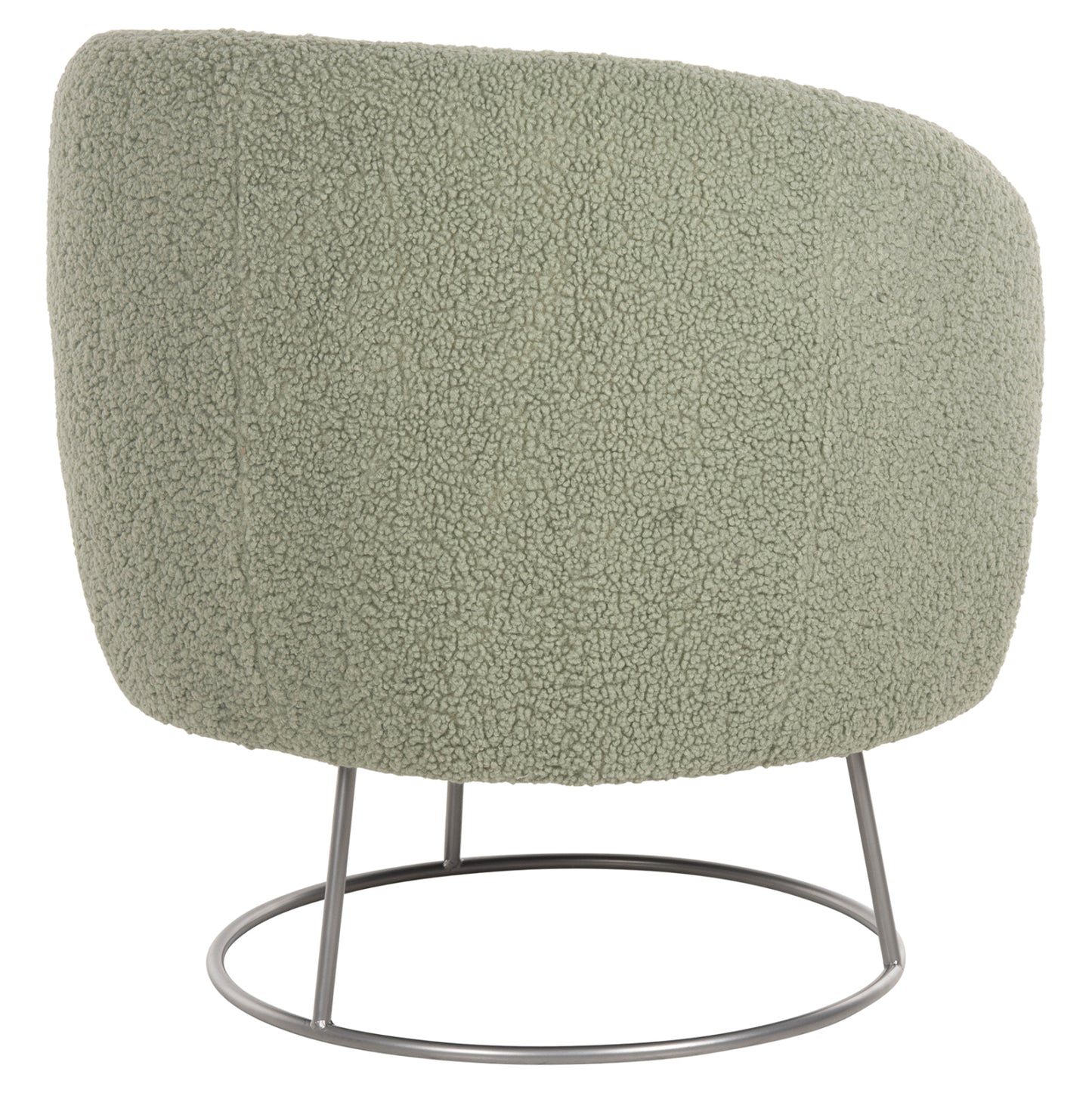 Armchair Arien Hm8403.27 Boucle Fabric In Pistachio Green-silver Metal Base 78x75x84hcm.