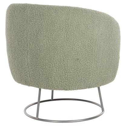 Armchair Arien Hm8403.27 Boucle Fabric In Pistachio Green-silver Metal Base 78x75x84hcm.
