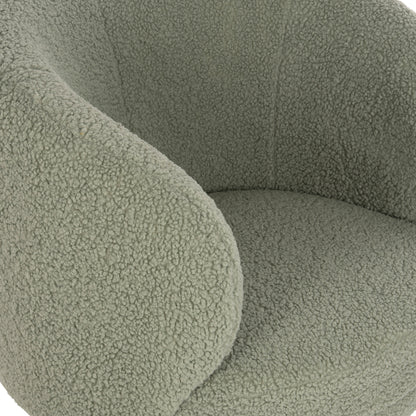 Armchair Arien Hm8403.27 Boucle Fabric In Pistachio Green-silver Metal Base 78x75x84hcm.