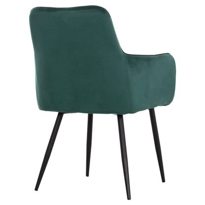 Armchair Latrell Hm8582.03 Cypress Green Velvet & Black Metal Legs 54x57x84hcm.