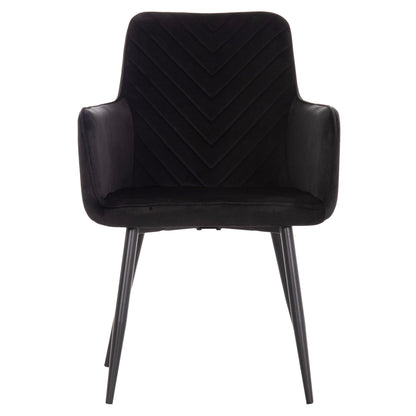 Armchair Latrell Hm8582.04 Black Velvet & Black Metal Legs 54x57x84hcm.
