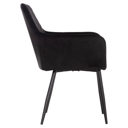 Armchair Latrell Hm8582.04 Black Velvet & Black Metal Legs 54x57x84hcm.