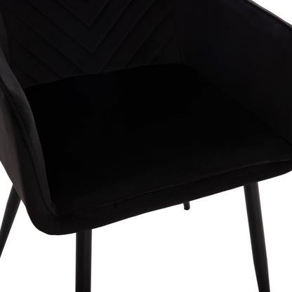 Armchair Latrell Hm8582.04 Black Velvet & Black Metal Legs 54x57x84hcm.