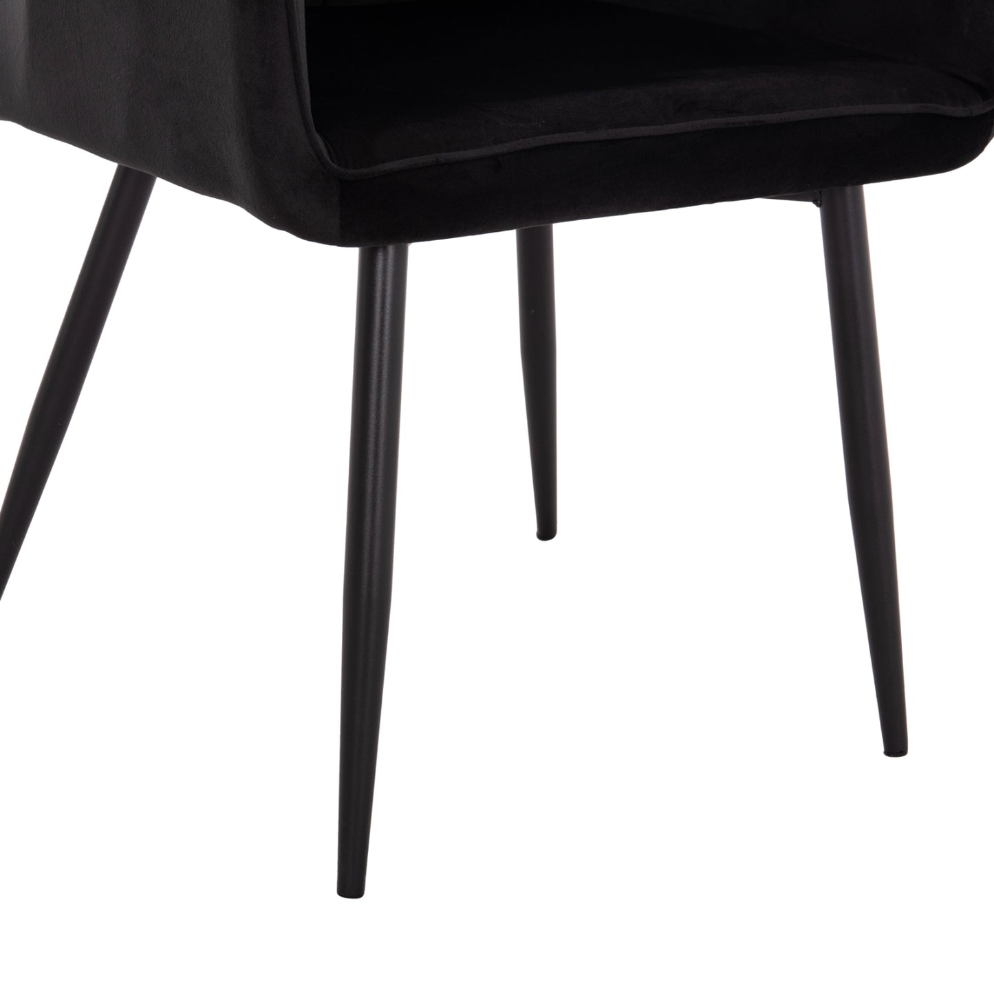 Armchair Latrell Hm8582.04 Black Velvet & Black Metal Legs 54x57x84hcm.