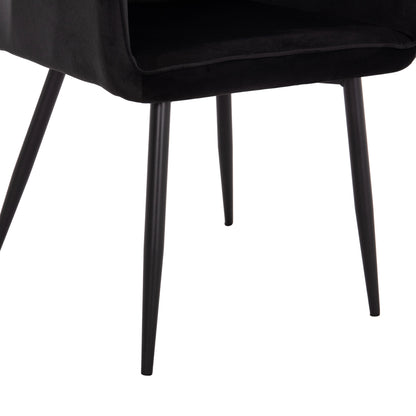 Armchair Latrell Hm8582.04 Black Velvet & Black Metal Legs 54x57x84hcm.