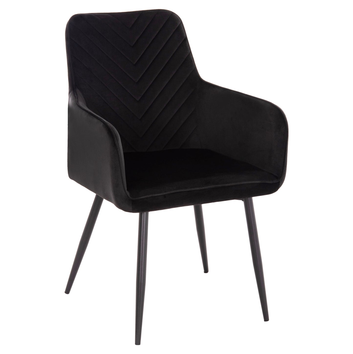 Armchair Latrell Hm8582.04 Black Velvet & Black Metal Legs 54x57x84hcm.