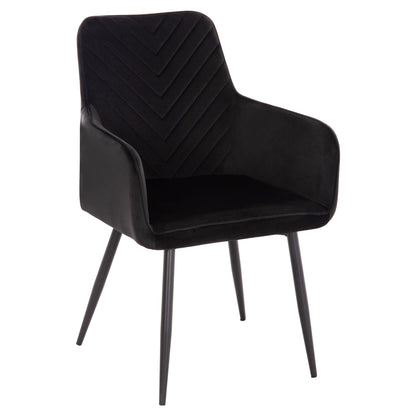 Armchair Latrell Hm8582.04 Black Velvet & Black Metal Legs 54x57x84hcm.