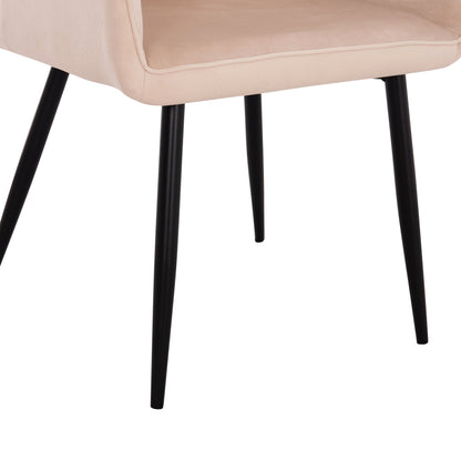 Dining Armchair Latrell Hm8582.05 Ecru Velvet & Black Metal Legs 54x57x84hcm.