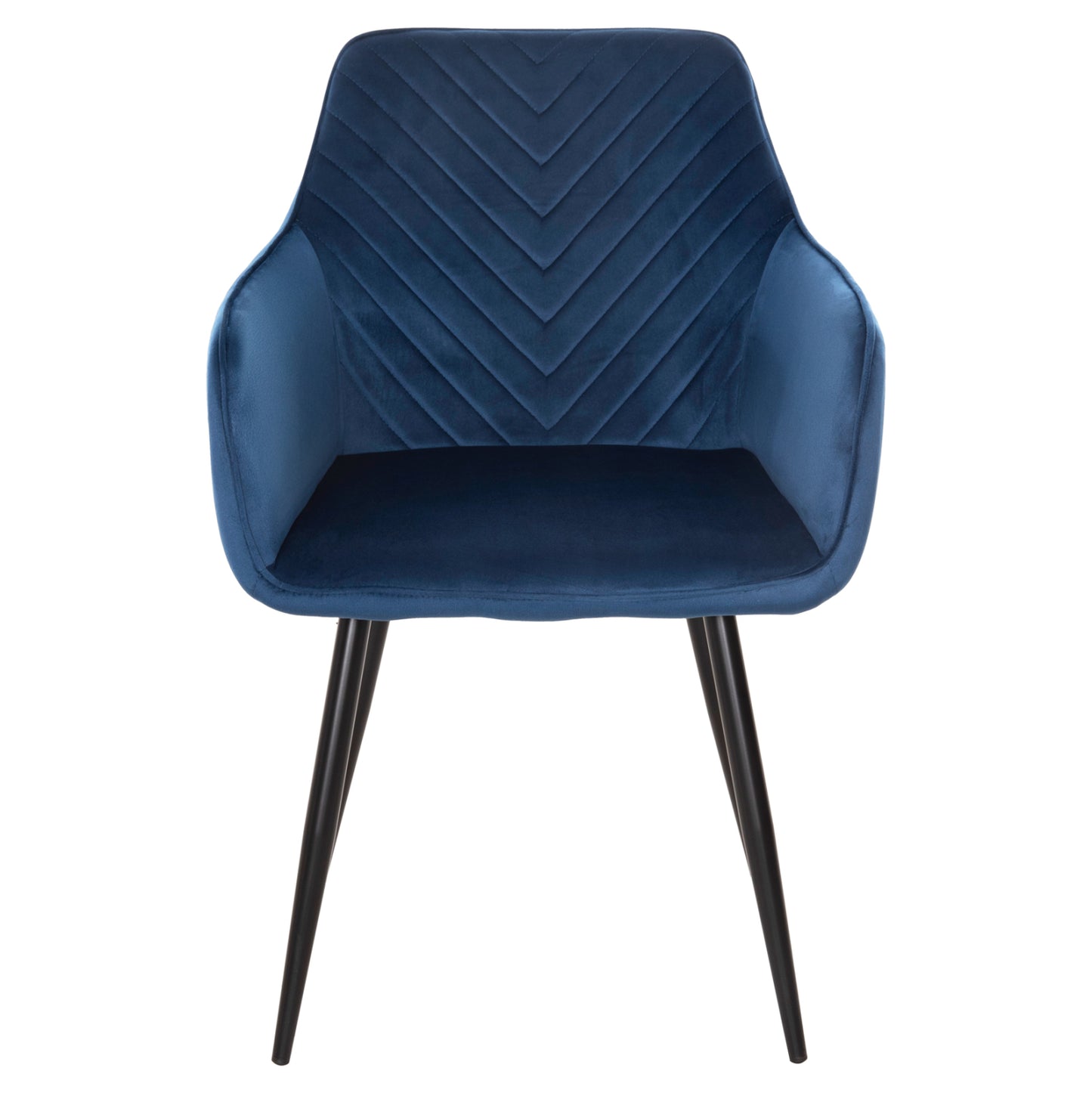 Dining Armchair Latrell Hm8582.08 Blue Velvet & Black Metal Legs 57x56x84hcm.