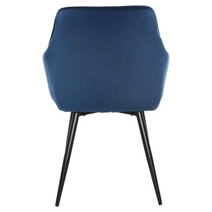 Dining Armchair Latrell Hm8582.08 Blue Velvet & Black Metal Legs 57x56x84hcm.