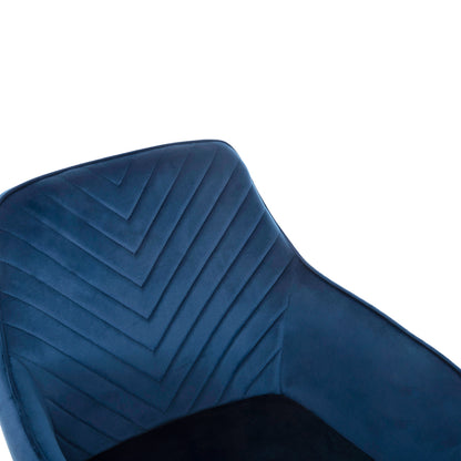 Dining Armchair Latrell Hm8582.08 Blue Velvet & Black Metal Legs 57x56x84hcm.