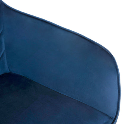 Dining Armchair Latrell Hm8582.08 Blue Velvet & Black Metal Legs 57x56x84hcm.
