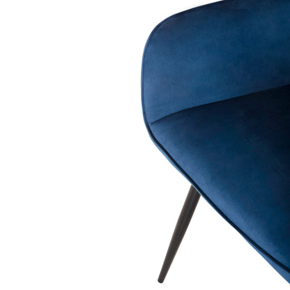 Dining Armchair Latrell Hm8582.08 Blue Velvet & Black Metal Legs 57x56x84hcm.