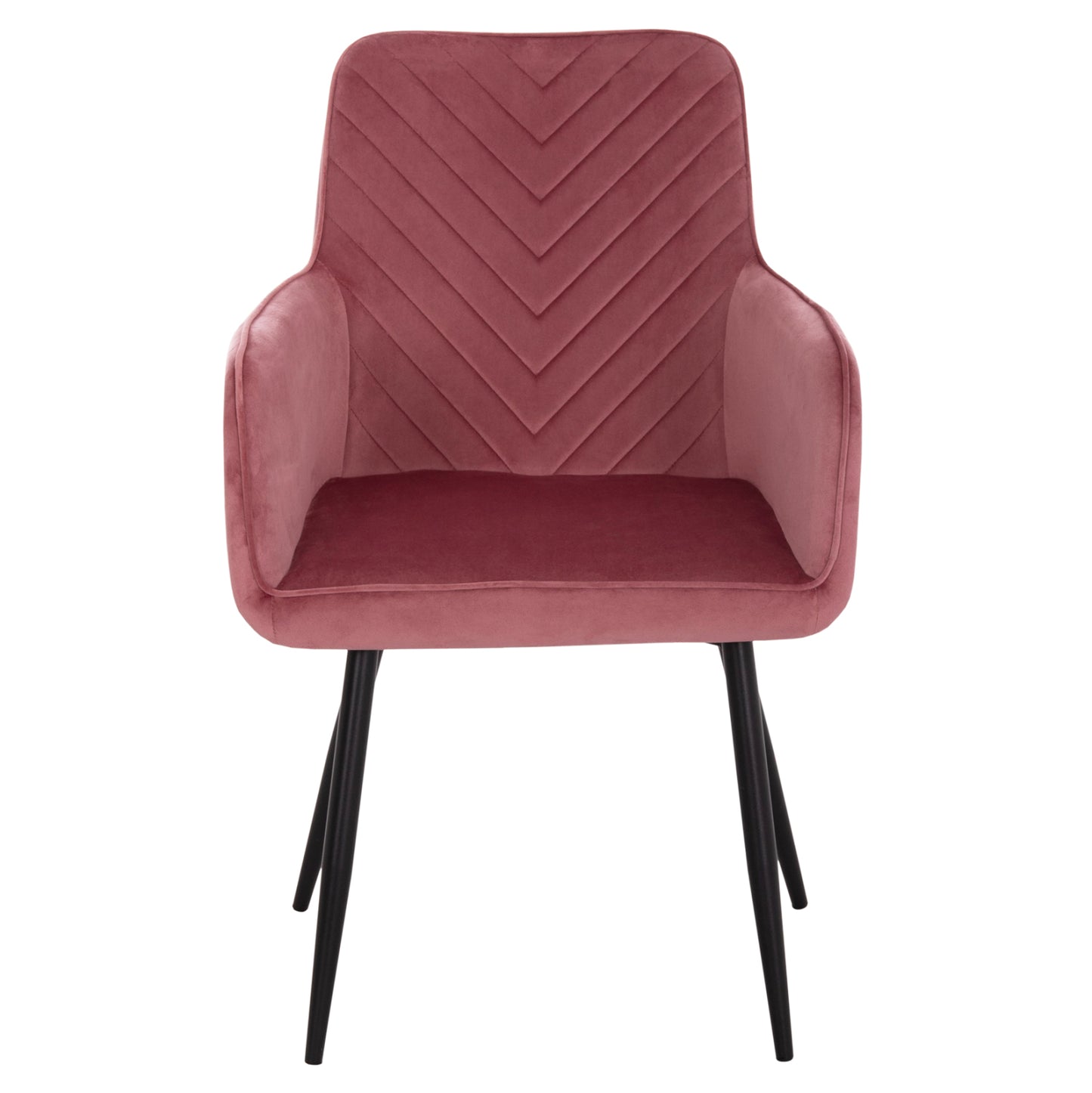 Dining Armchair Latrell Hm8582.12 Dusty Pink Velvet & Black Metal Legs 54x57x84hcm.