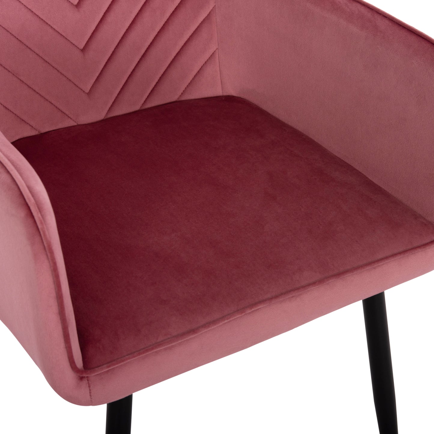 Dining Armchair Latrell Hm8582.12 Dusty Pink Velvet & Black Metal Legs 54x57x84hcm.