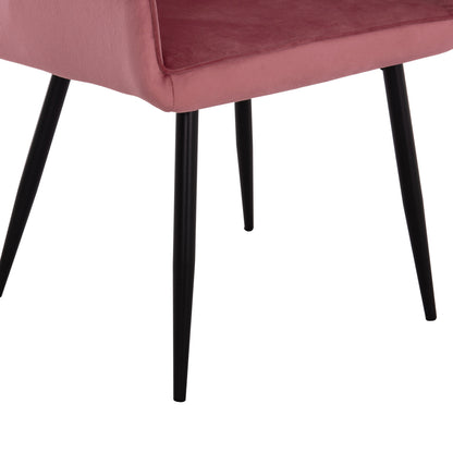 Dining Armchair Latrell Hm8582.12 Dusty Pink Velvet & Black Metal Legs 54x57x84hcm.