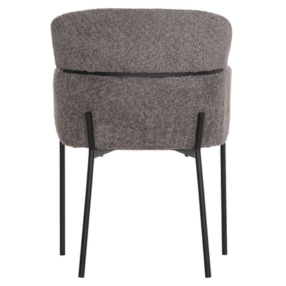 Armchair Wolf Hm8583.01 Grey Boucle Fabric-black Metal Legs 56x62x80hcm.