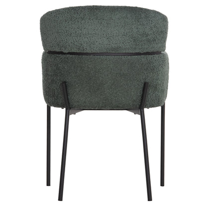 Armchair Wolf Hm8583.03 Petrol Green Boucle Fabric-black Metal Legs 56x62x80hcm.
