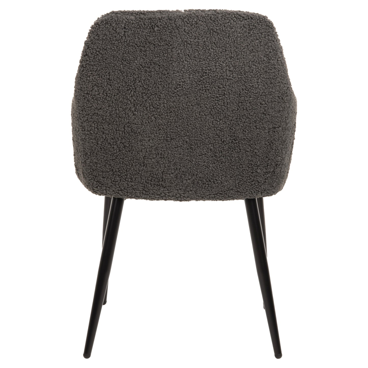 Armchair Shelly Hm8591.01 Teddy Fabric In Grey-black Metal Legs 57x55x87hcm.