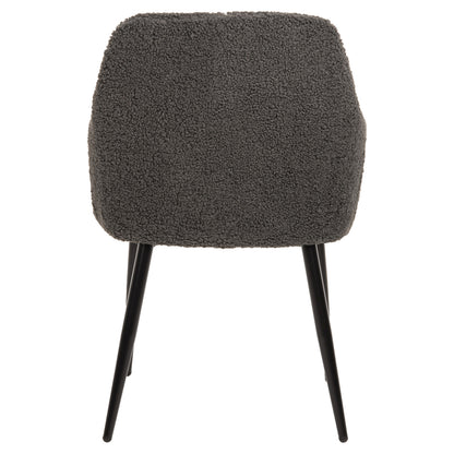 Armchair Shelly Hm8591.01 Teddy Fabric In Grey-black Metal Legs 57x55x87hcm.