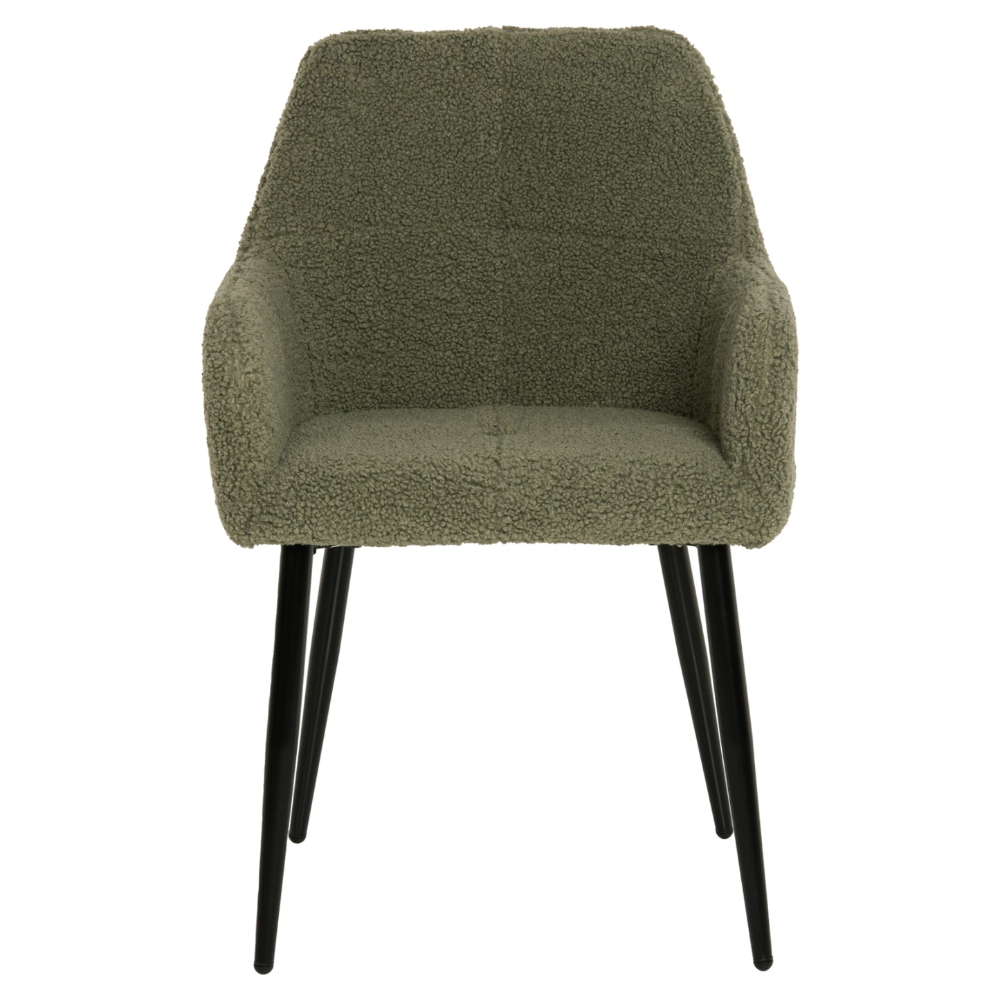 Armchair Shelly Hm8591.03 Teddy Fabric In Pistachio Green-black Metal Legs 57x55x87hcm.