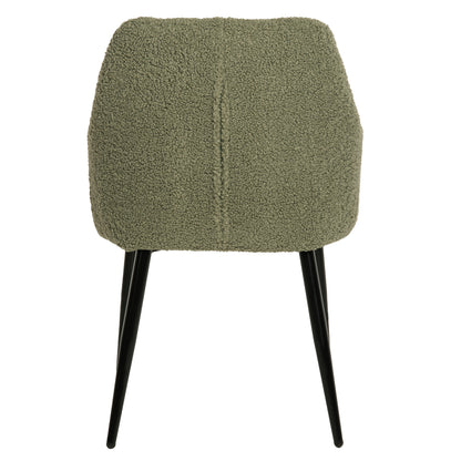 Armchair Shelly Hm8591.03 Teddy Fabric In Pistachio Green-black Metal Legs 57x55x87hcm.