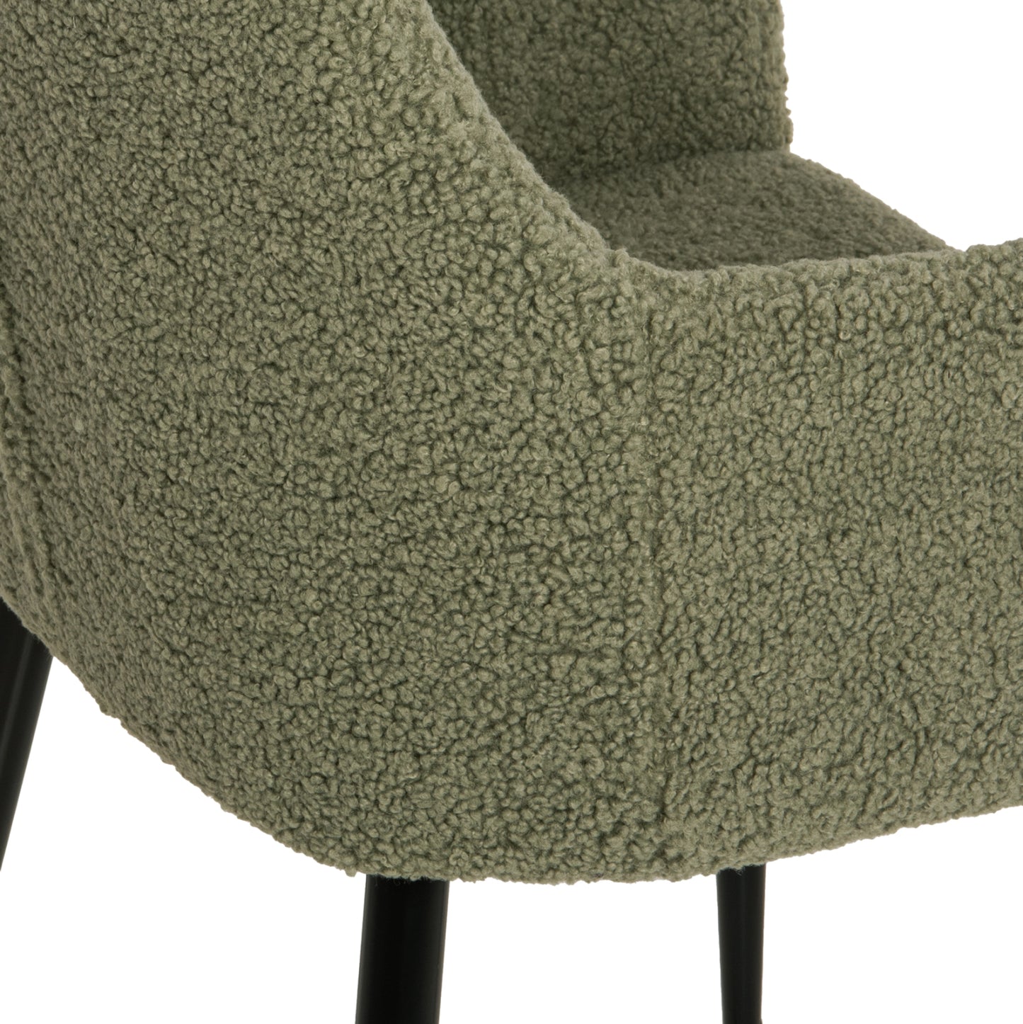 Armchair Shelly Hm8591.03 Teddy Fabric In Pistachio Green-black Metal Legs 57x55x87hcm.