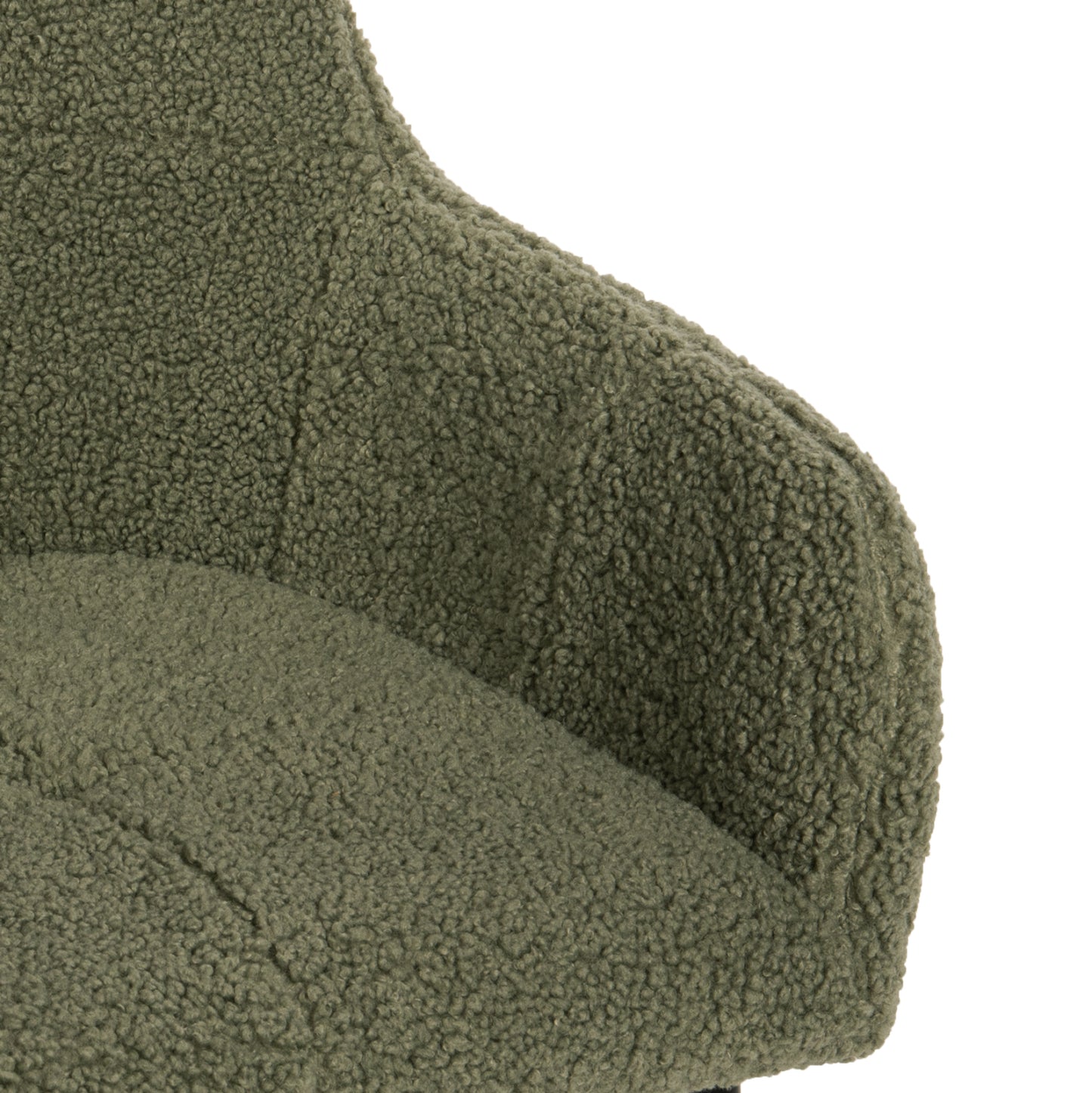 Armchair Shelly Hm8591.03 Teddy Fabric In Pistachio Green-black Metal Legs 57x55x87hcm.