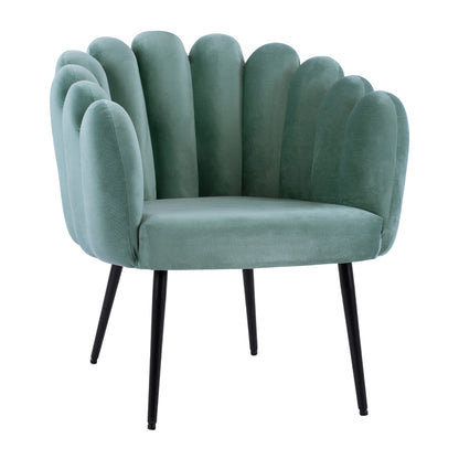 Armchair Vivien Hm8631.07 Pistachio Green Velvet, Black Legs 67x64x77cm