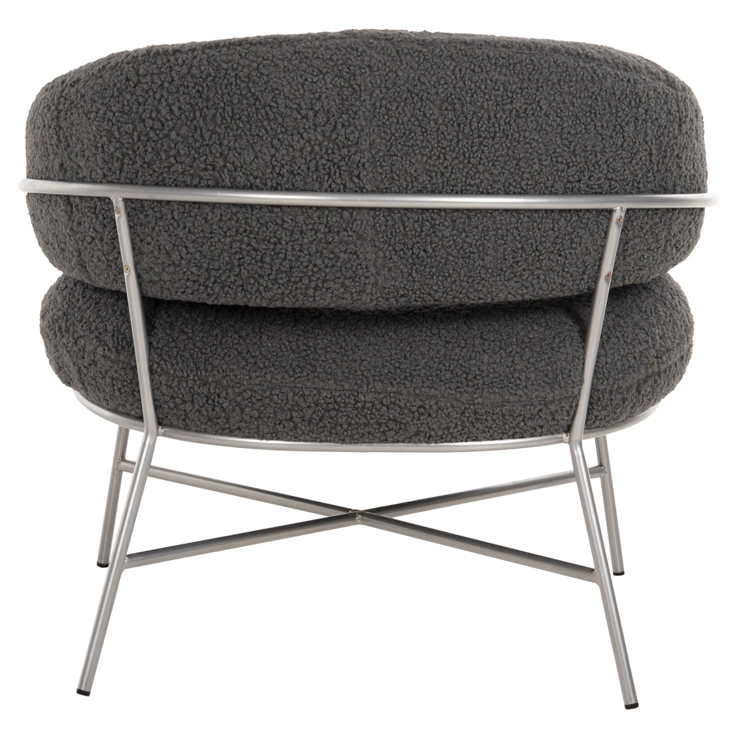 Armchair Trudi Hm8639.21 Grey Boucle Fabric And Silver Metal Frame 84x79x76hcm.