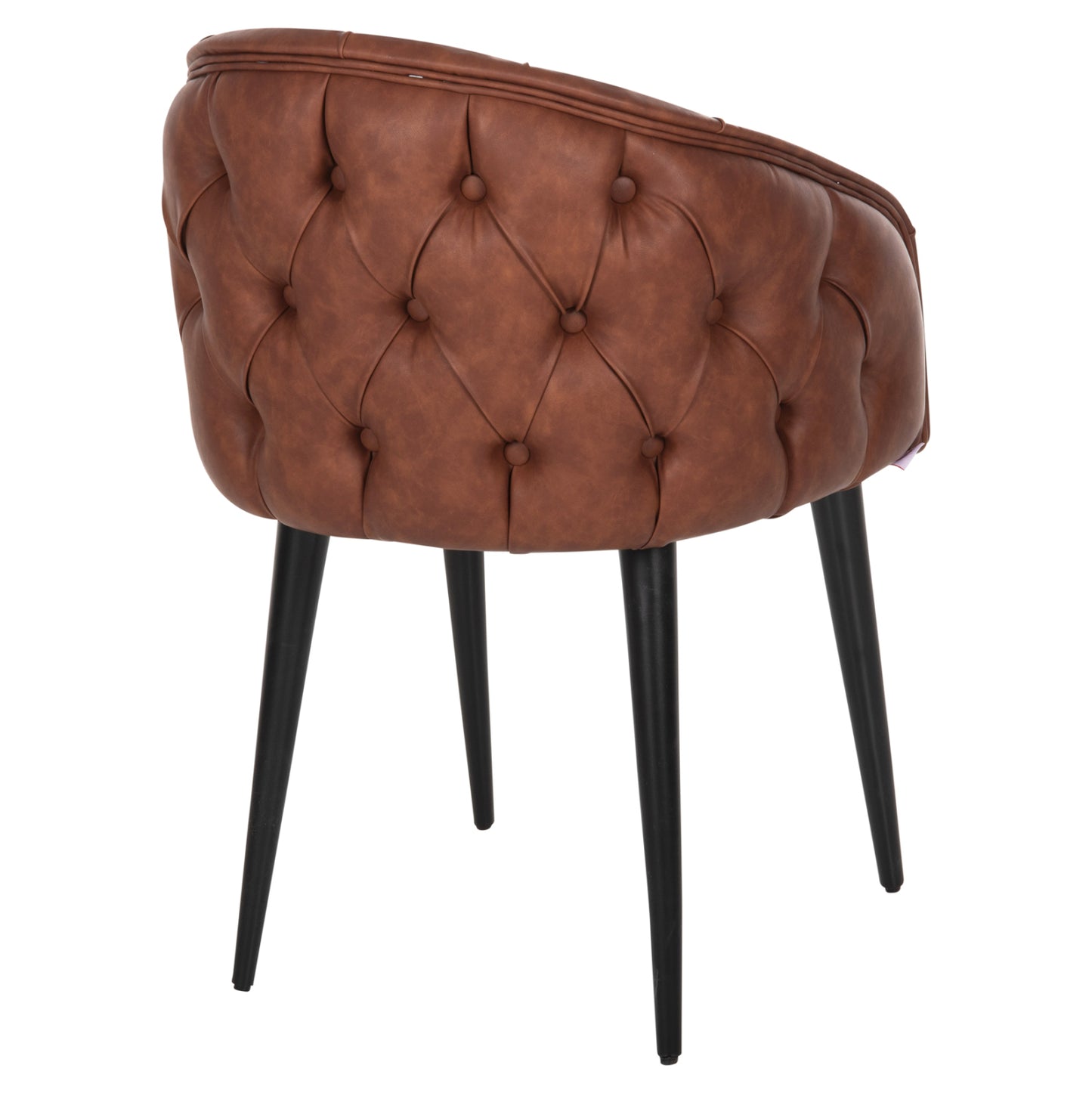 Armchair “loretta” Hm9271.53 In Tan Brown Pu Leather & Black Wooden Legs 53x60x82h Cm.