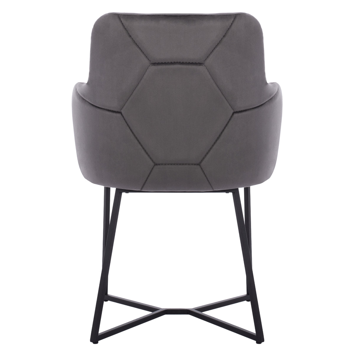 Armchair “triana” Hm9278.01 Grey Velvet With Black Metal Legs 57x62x87h Cm.