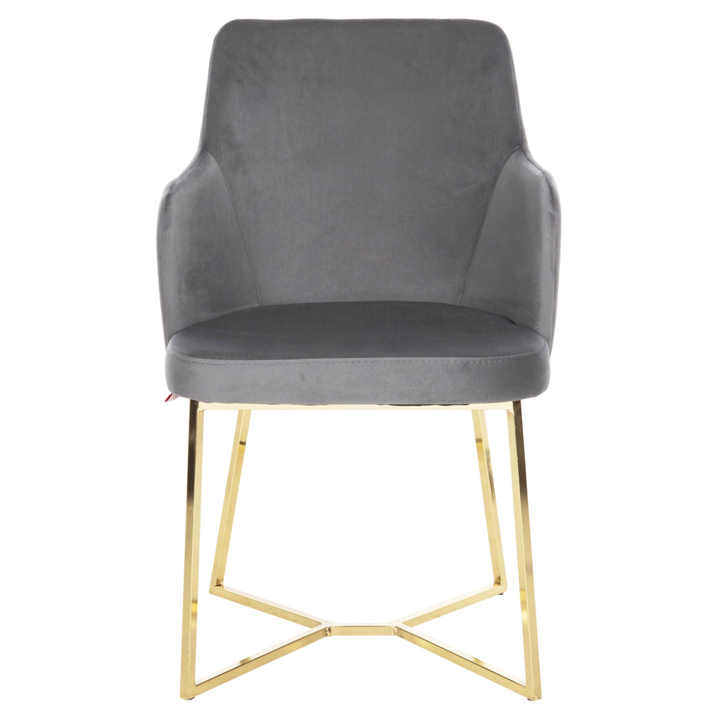 Armchair Triana Hm9278.11 Grey Velvet With Gold Metal Legs 54,5x60,5x85,5hcm.