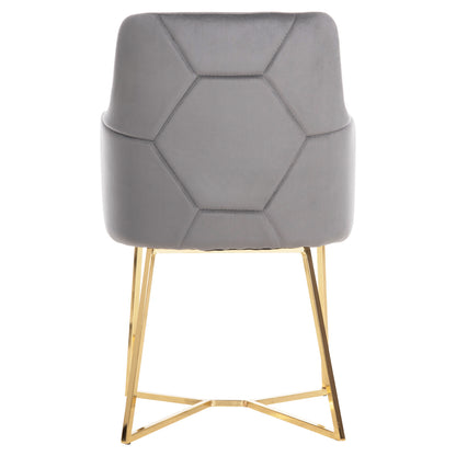 Armchair Triana Hm9278.11 Grey Velvet With Gold Metal Legs 54,5x60,5x85,5hcm.