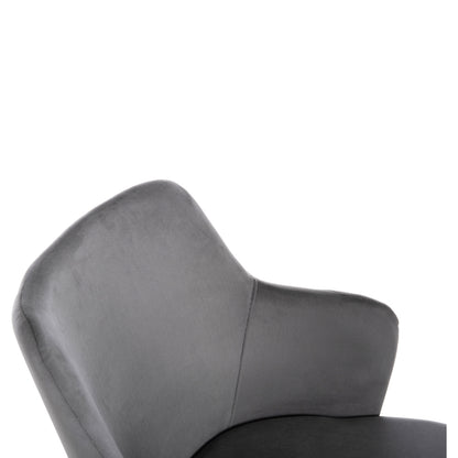 Armchair Triana Hm9278.11 Grey Velvet With Gold Metal Legs 54,5x60,5x85,5hcm.