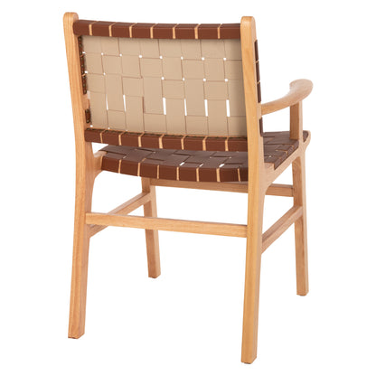 Armchair Felipe Hm9328.01 Toon Wood Pu Leather Brown 62x59x86hcm.