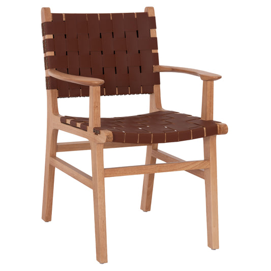 Armchair Felipe Hm9328.11 Toon Wood Pu Leather Brown 61x59x86hcm.