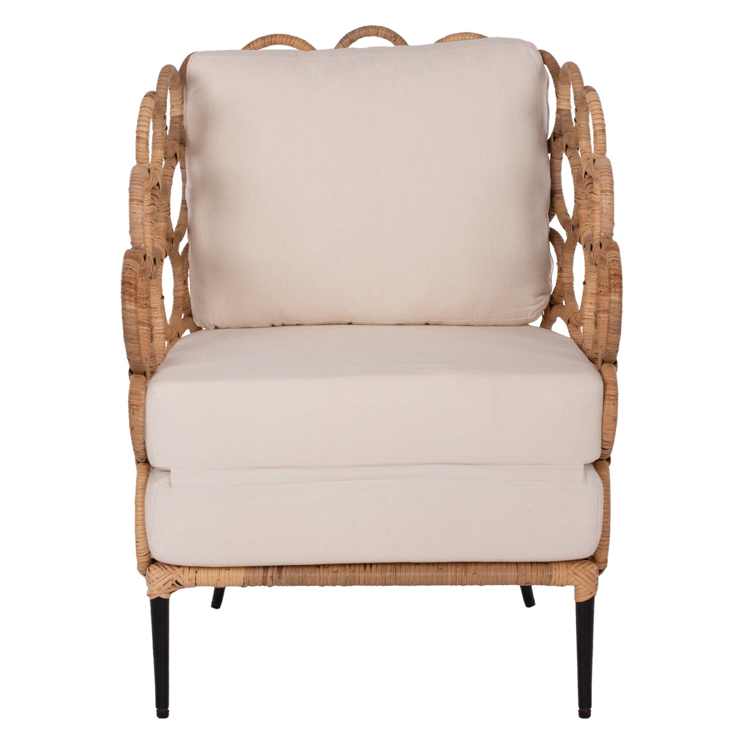 Αrmchair Ringer Fb99341 Rattan-metal Natural Color 65x69x86h Cm.