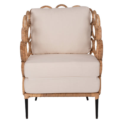 Αrmchair Ringer Fb99341 Rattan-metal Natural Color 65x69x86h Cm.